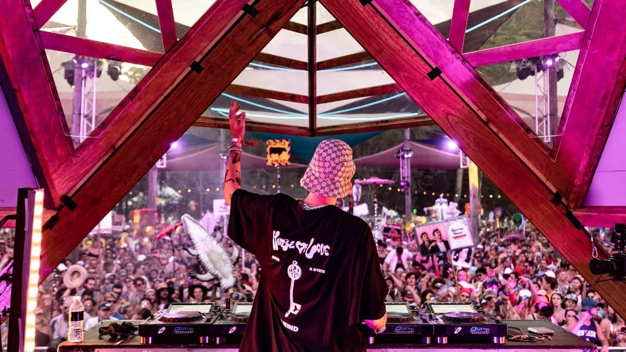 Live DJ Performance at Lost Paradise Festival, Glenworth Valley, New South Wales, Australia, 2022